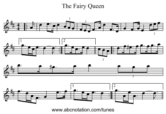 The Fairy Queen - staff notation