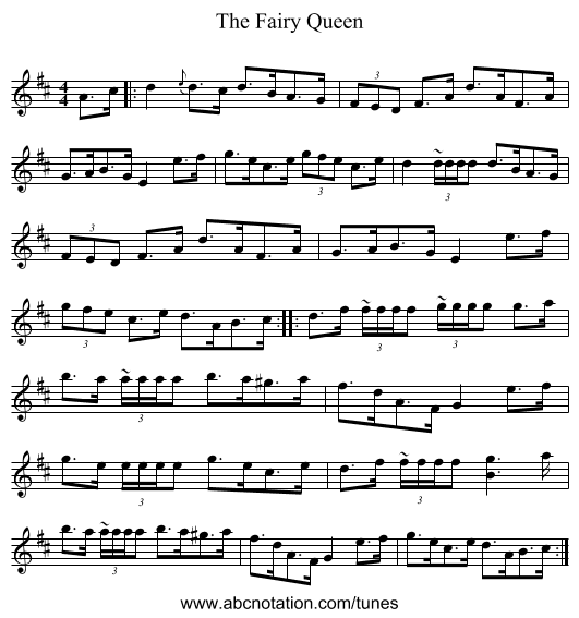 The Fairy Queen - staff notation