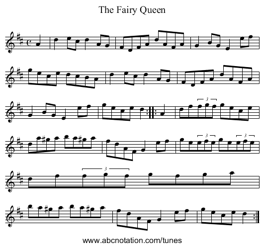 The Fairy Queen - staff notation