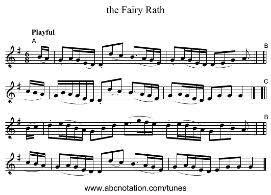 the Fairy Rath - staff notation