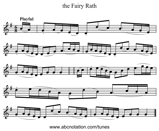 the Fairy Rath - staff notation