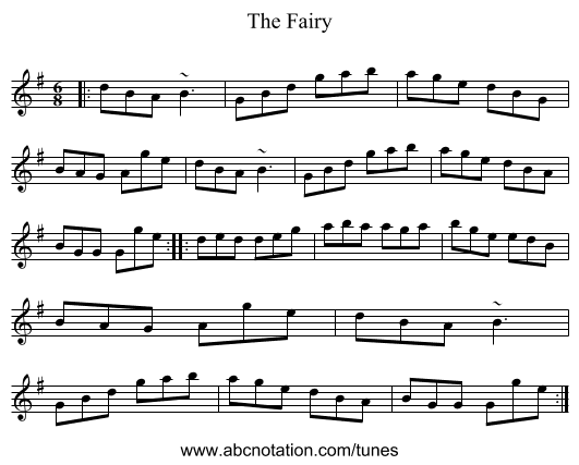 The Fairy - staff notation
