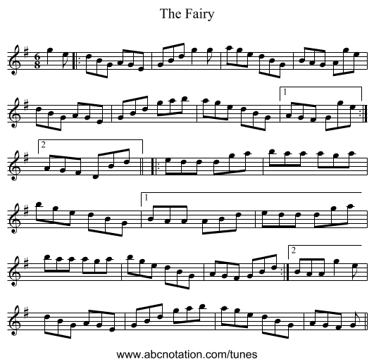 The Fairy - staff notation
