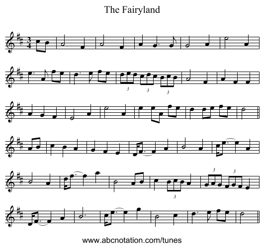 The Fairyland - staff notation