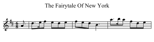 The Fairytale Of New York - staff notation