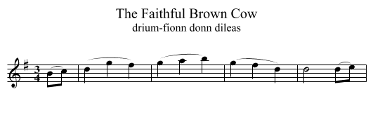 The Faithful Brown Cow - staff notation