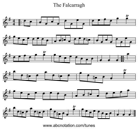 The Falcarragh - staff notation