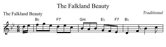 The Falkland Beauty - staff notation