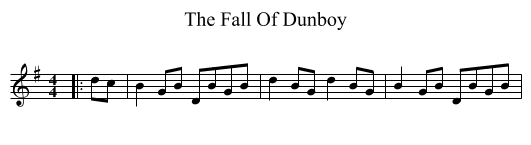 The Fall Of Dunboy - staff notation