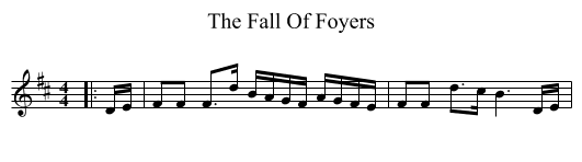 The Fall Of Foyers - staff notation