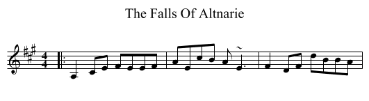 The Falls Of Altnarie - staff notation
