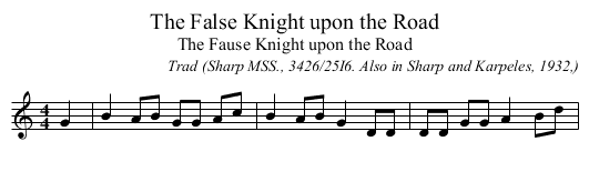 The False Knight upon the Road - staff notation