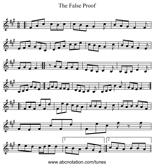 The False Proof - staff notation