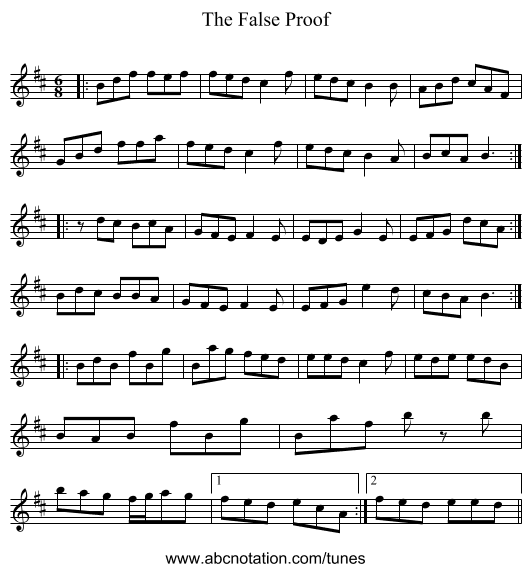 The False Proof - staff notation