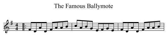 The Famous Ballymote - staff notation