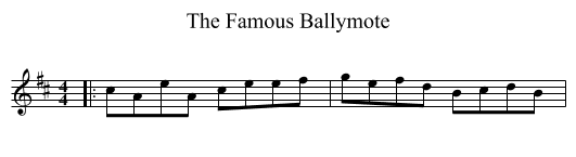 The Famous Ballymote - staff notation