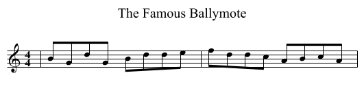The Famous Ballymote - staff notation