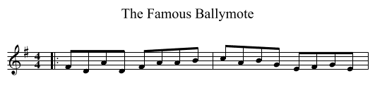 The Famous Ballymote - staff notation
