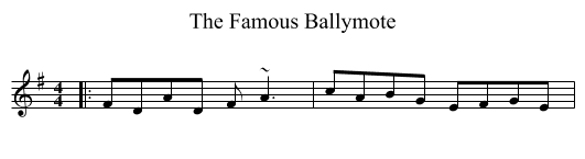 The Famous Ballymote - staff notation