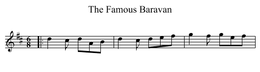 The Famous Baravan - staff notation