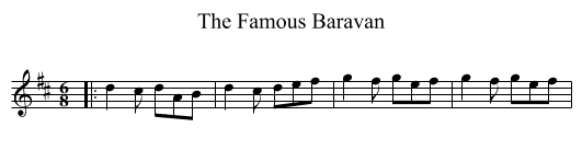 The Famous Baravan - staff notation