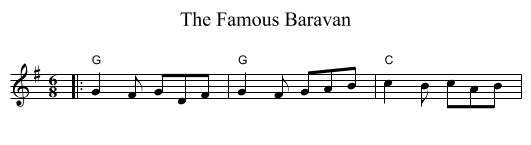 The Famous Baravan - staff notation