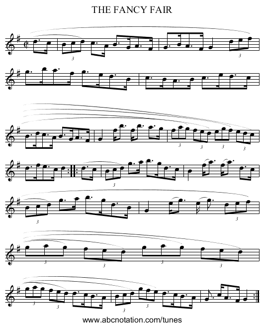 THE FANCY FAIR - staff notation