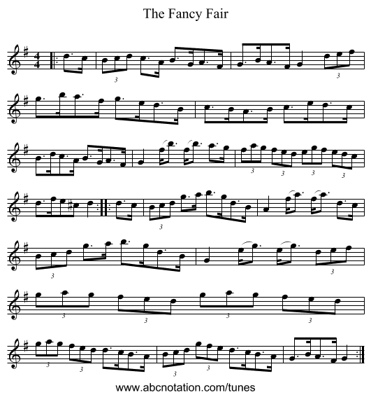 The Fancy Fair - staff notation