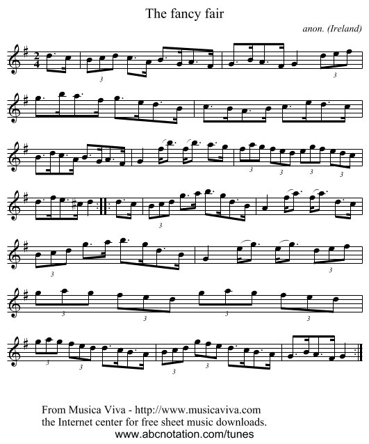 The fancy fair - staff notation