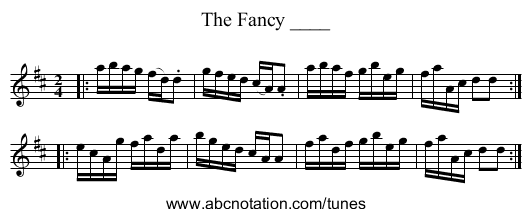 The Fancy ____ - staff notation
