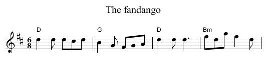 The fandango - staff notation