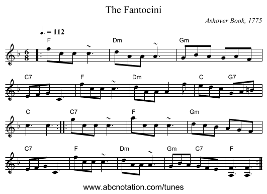 The Fantocini - staff notation