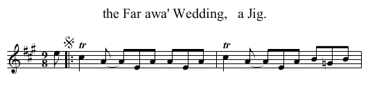 the Far awa' Wedding,   a Jig. - staff notation
