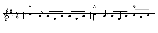 the Far Awa' Wedding - staff notation