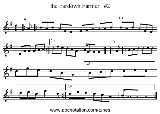 the Fardown Farmer   #2 - staff notation