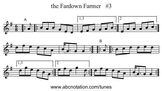 the Fardown Farmer   #3 - staff notation