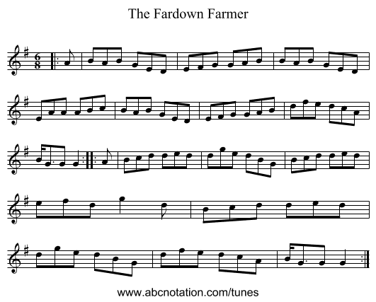 The Fardown Farmer - staff notation