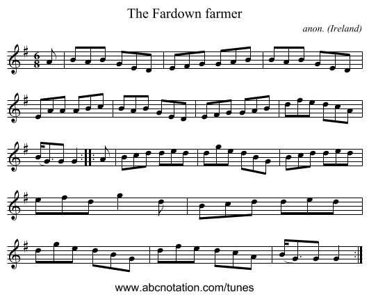 The Fardown farmer - staff notation