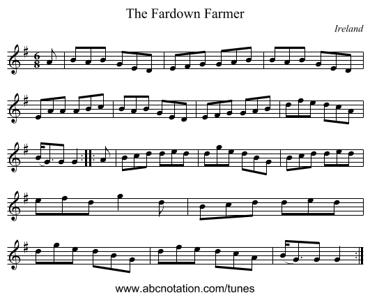 The Fardown Farmer - staff notation