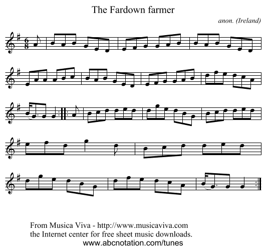 The Fardown farmer - staff notation