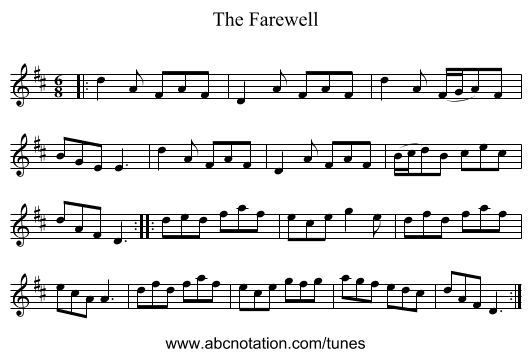 The Farewell - staff notation