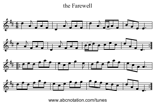 the Farewell - staff notation