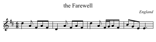 the Farewell - staff notation