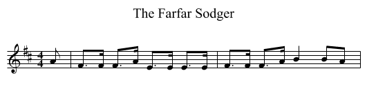 The Farfar Sodger - staff notation