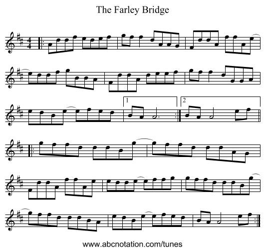 The Farley Bridge - staff notation