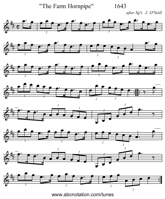 The Farm Hornpipe             1643 - staff notation