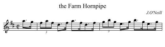 the Farm Hornpipe - staff notation