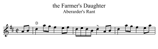 the Farmer's Daughter - staff notation