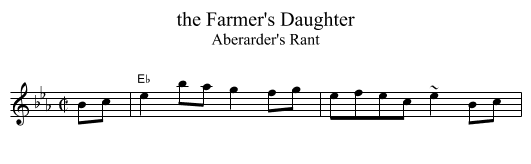 the Farmer's Daughter - staff notation