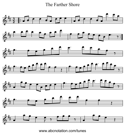 The Farther Shore - staff notation